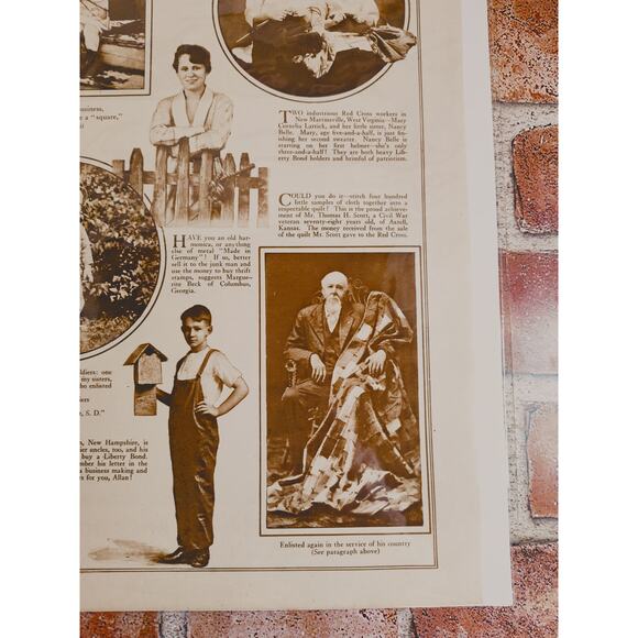 1918 "None Too Young - None Too Old" Original WWI‎ Sepia Tone Photo Article Page - Picture 13 of 16